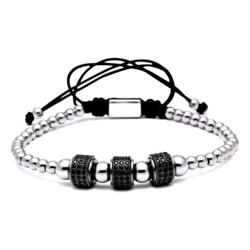 Bratara Brooks 3 Black Zircon Cilinder Bratara Brooks 3 Black Zircon Cilinder