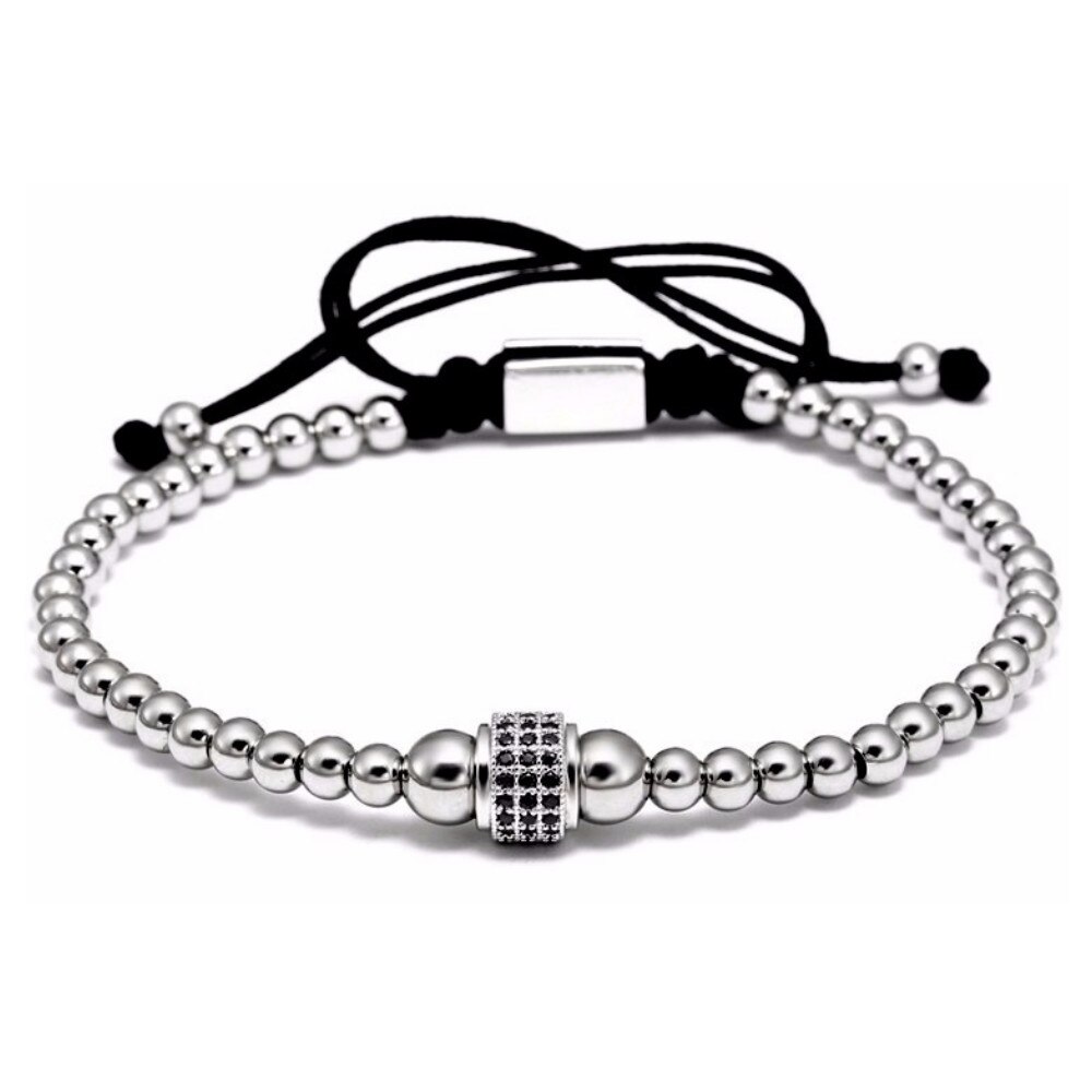 Bratara Brooks Silver Zircon Cilinder