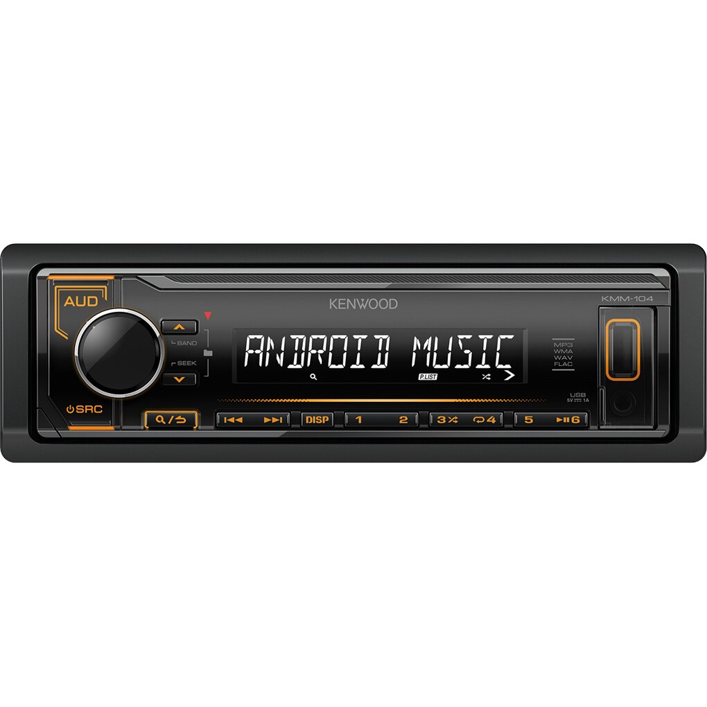 Player auto Kenwood KMM-104aY, 4 x 50W, USB, AUX, iluminare Portocaliu