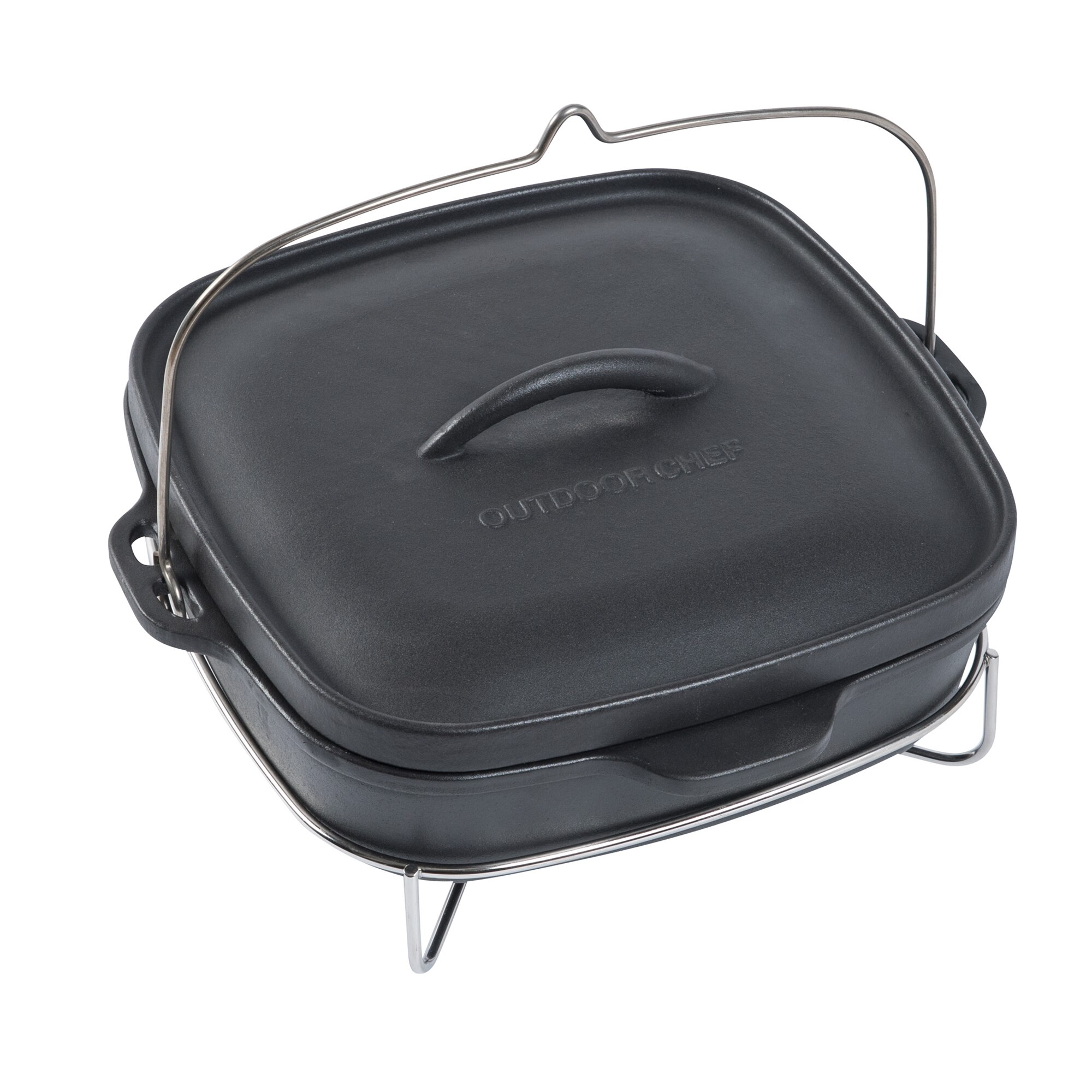 Ceaun de fonta cu capac, 4 litri, OUTDOORCHEF