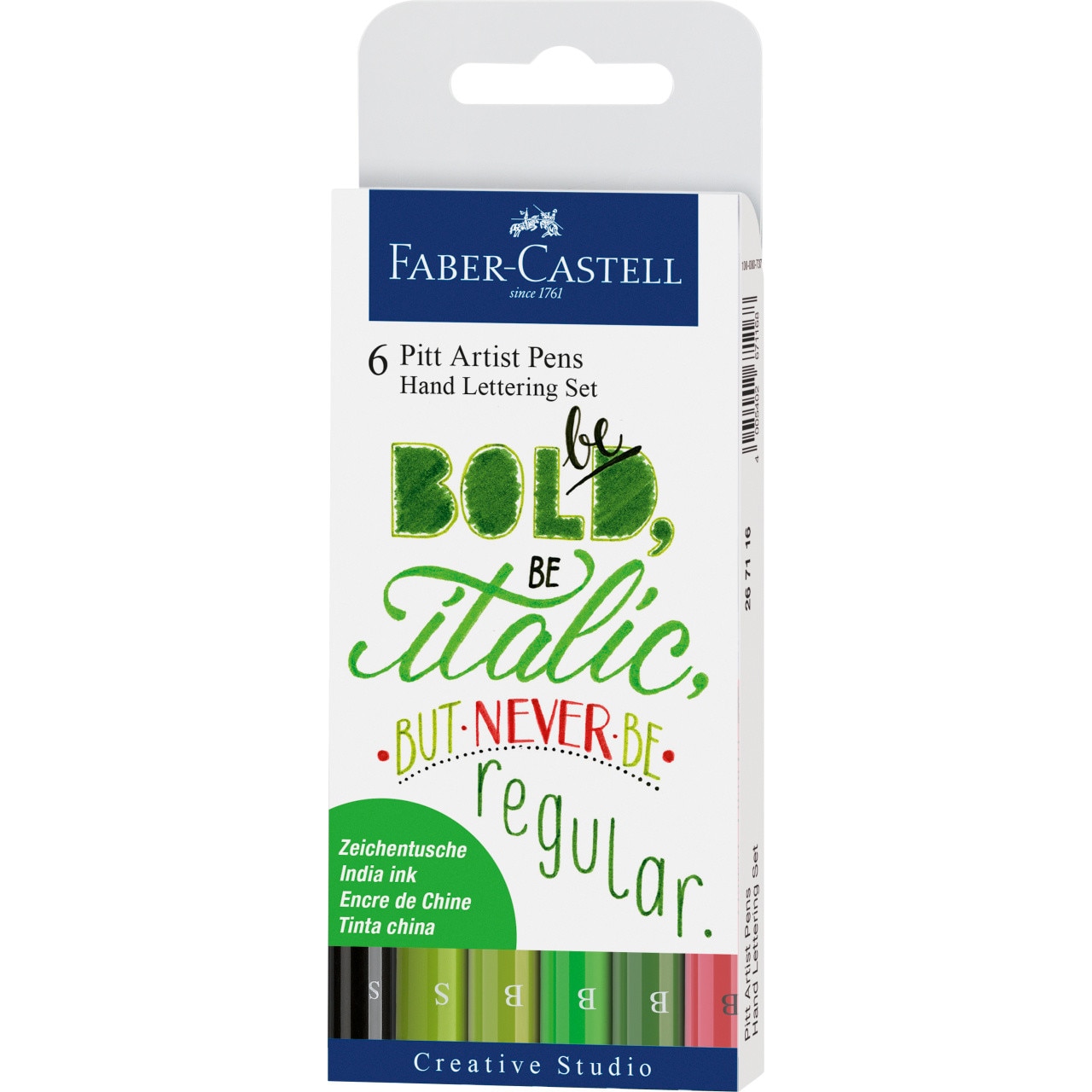 Set caligrafic nuante verde 6 bucati Pitt Artist Pen
