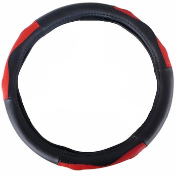 Husa volan piele Sport, negru/rosu Husa volan piele Sport, negru/rosu