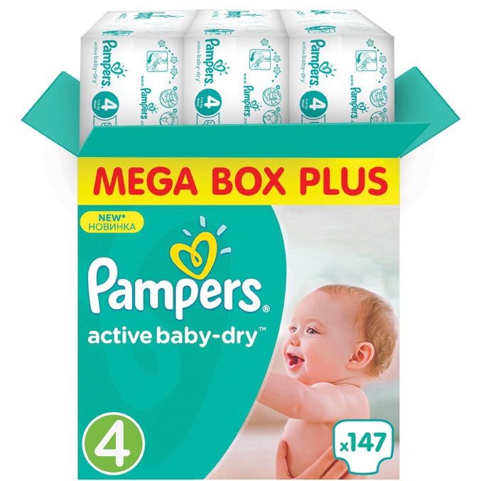 Contemporary Messy perspective Scutece Pampers Active Baby 4 Mega Box Plus 147 buc - eMAG.ro
