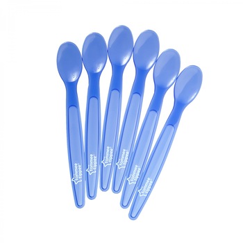 Lingurite Basics Tommee Tippee Essentials, 6 buc, Albastru Lingurite Basics Tommee Tippee Essentials, 6 buc, Albastru