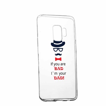 Husa Silicon, Transparent, Slim, Bad Dad, Samsung J4 2018 Husa Silicon, Transparent, Slim, Bad Dad, Samsung J4 2018