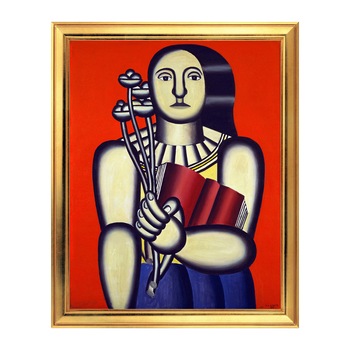 Fototapet Simulare Tablou, Arta Sec. XX, Fernand Léger - Woman with a Book - ST-ASD-095, 40 x 50 cm Fototapet Simulare Tablou, Arta Sec. XX, Fernand Léger - Woman with a Book - ST-ASD-095, 40 x 50 cm