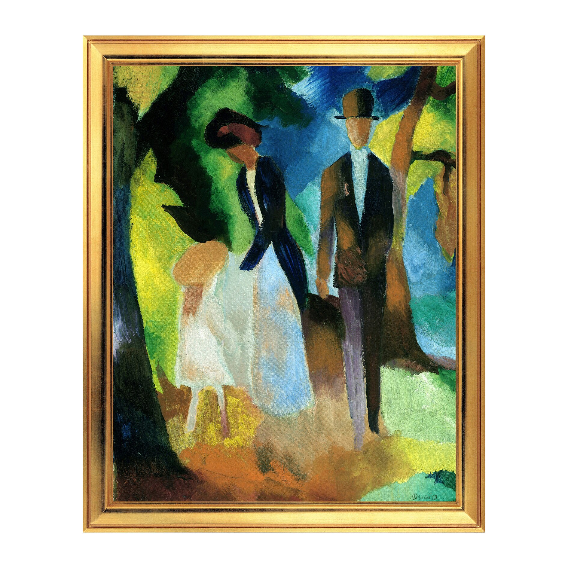 Fototapet Simulare Tablou, Arta Sec. XX, August Macke - Leute am Blauen See - ST-ASD-072, 40 x 50 cm