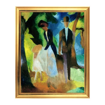 Fototapet Simulare Tablou, Arta Sec. XX, August Macke - Leute am Blauen See - ST-ASD-072, 40 x 50 cm Fototapet Simulare Tablou, Arta Sec. XX, August Macke - Leute am Blauen See - ST-ASD-072, 40 x 50 cm