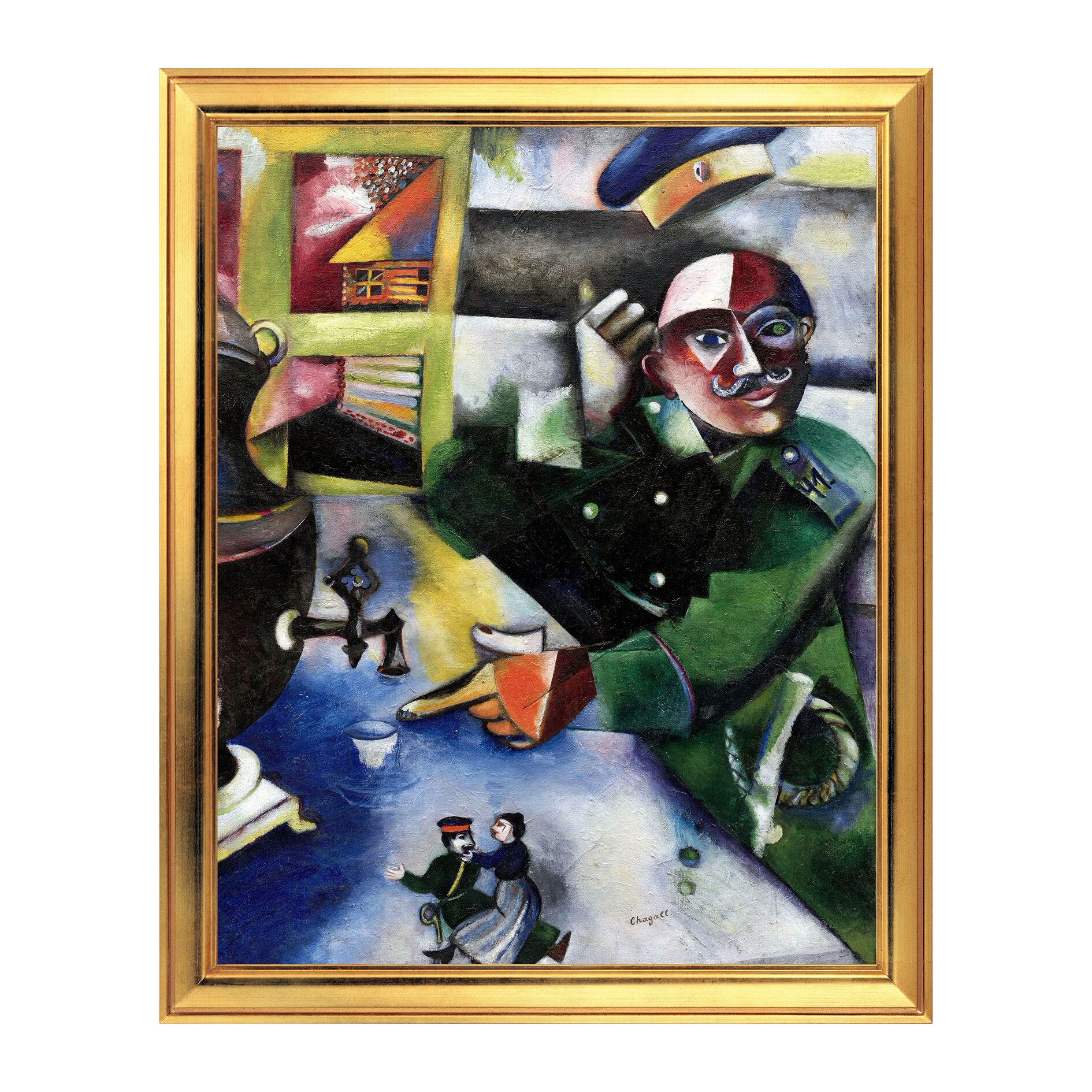 Fototapet Simulare Tablou, Arta Sec. XX, Marc Chagall - The Soldier Drinks (1912) - ST-ASD-176, 40 x 50 cm