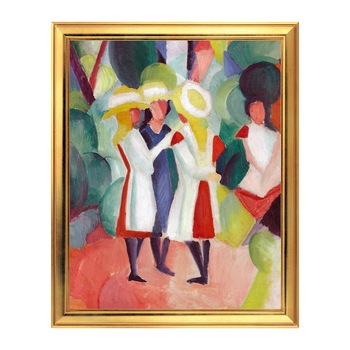 Fototapet Simulare Tablou, Arta Sec. XX, August Macke - Three Girls in Yellow Straw Hats - ST-ASD-074, 40 x 50 cm Fototapet Simulare Tablou, Arta Sec. XX, August Macke - Three Girls in Yellow Straw Hats - ST-ASD-074, 40 x 50 cm