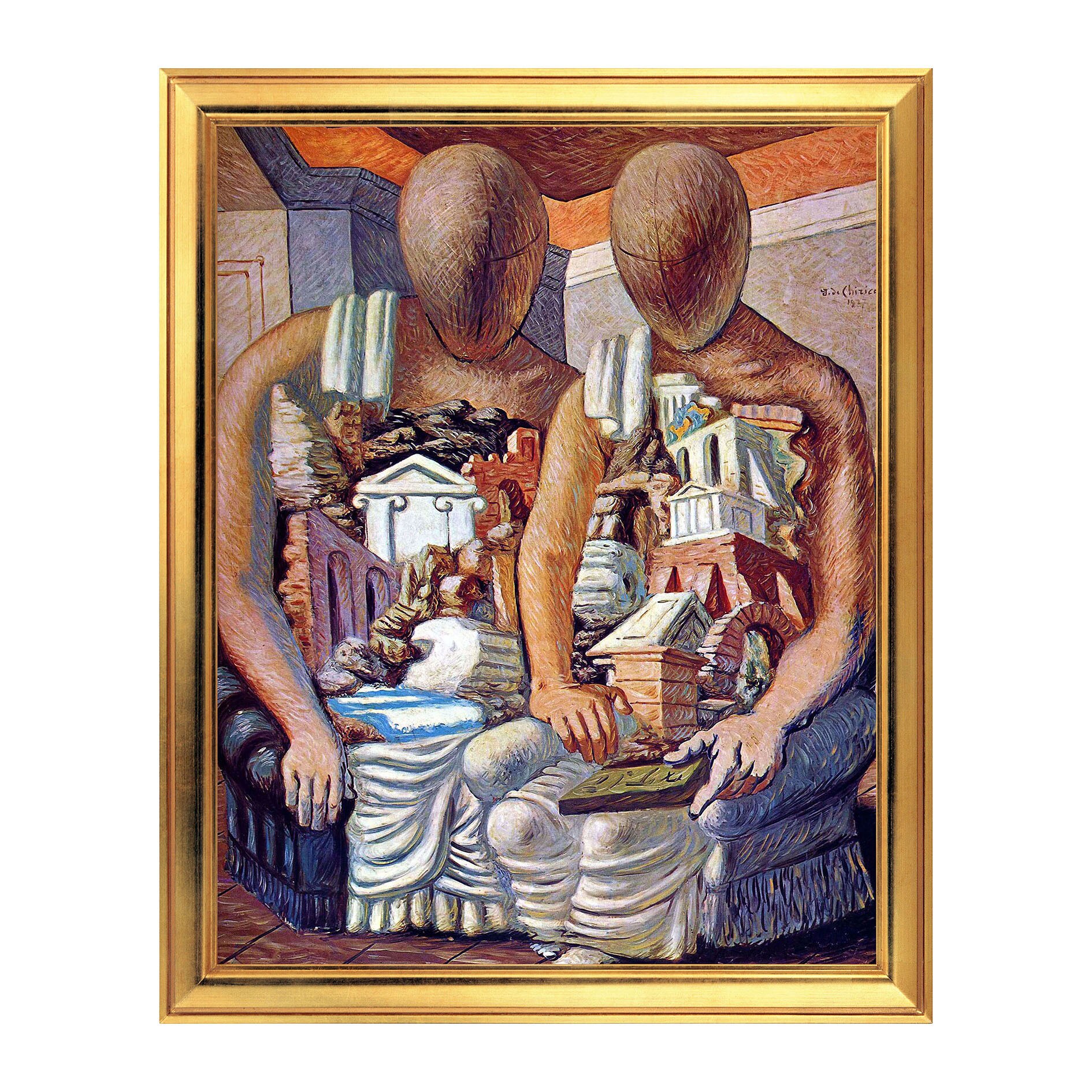 Fototapet Simulare Tablou, Arta Sec. XX, Giorgio de Chirico - The Archaeologists - ST-ASD-129, 40 x 50 cm