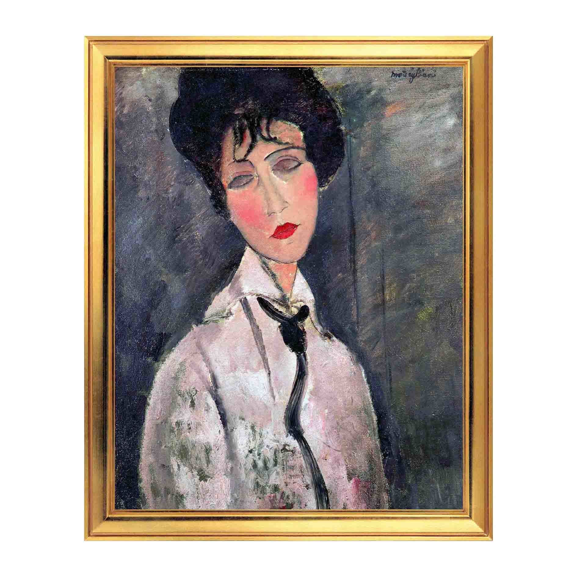 Fototapet Simulare Tablou, Arta Sec. XX, Amedeo Modigliani - Woman with a Black Tie - ST-ASD-063, 40 x 50 cm