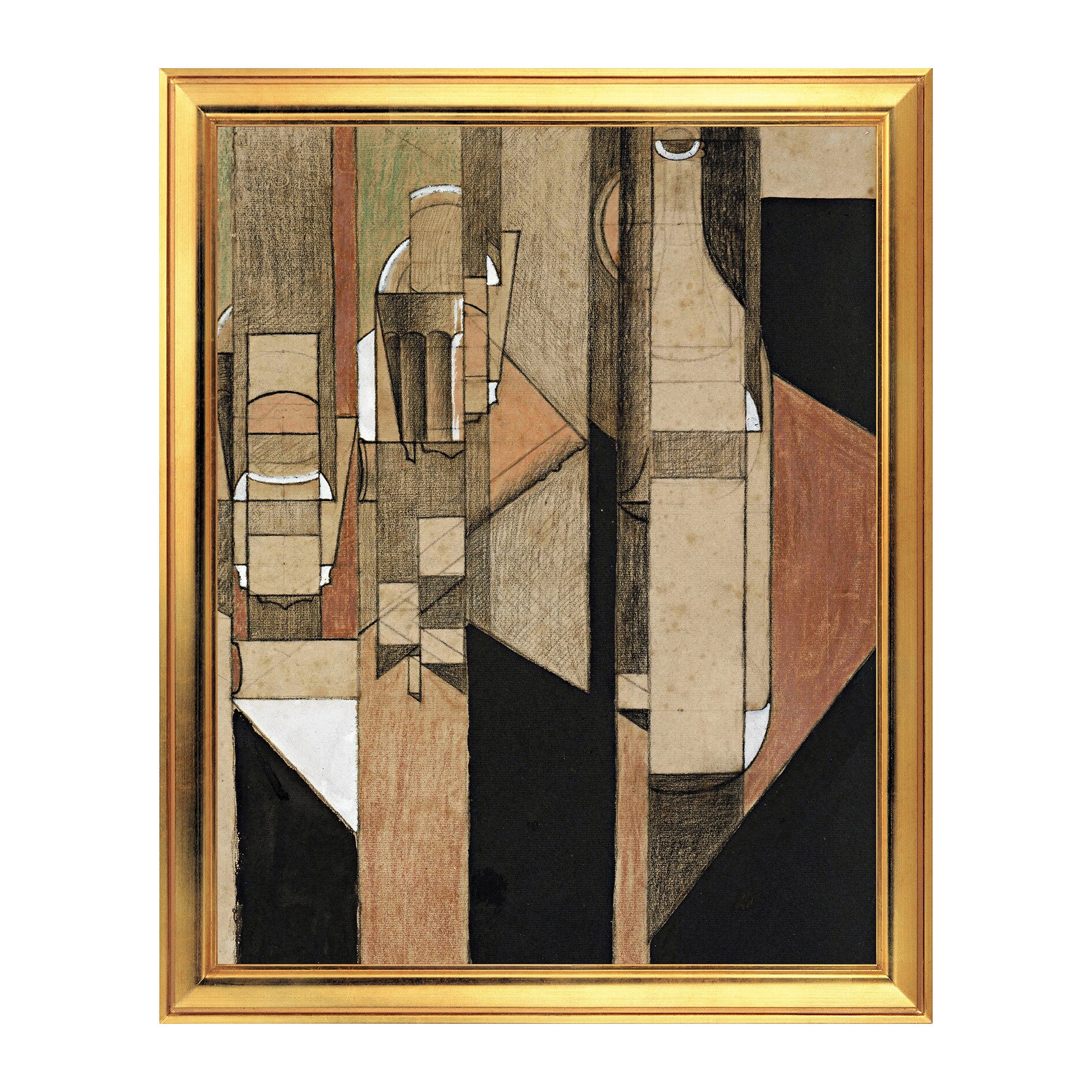 Fototapet Simulare Tablou, Arta Sec. XX, Juan Gris - Glass and Bottle - ST-ASD-164, 40 x 50 cm