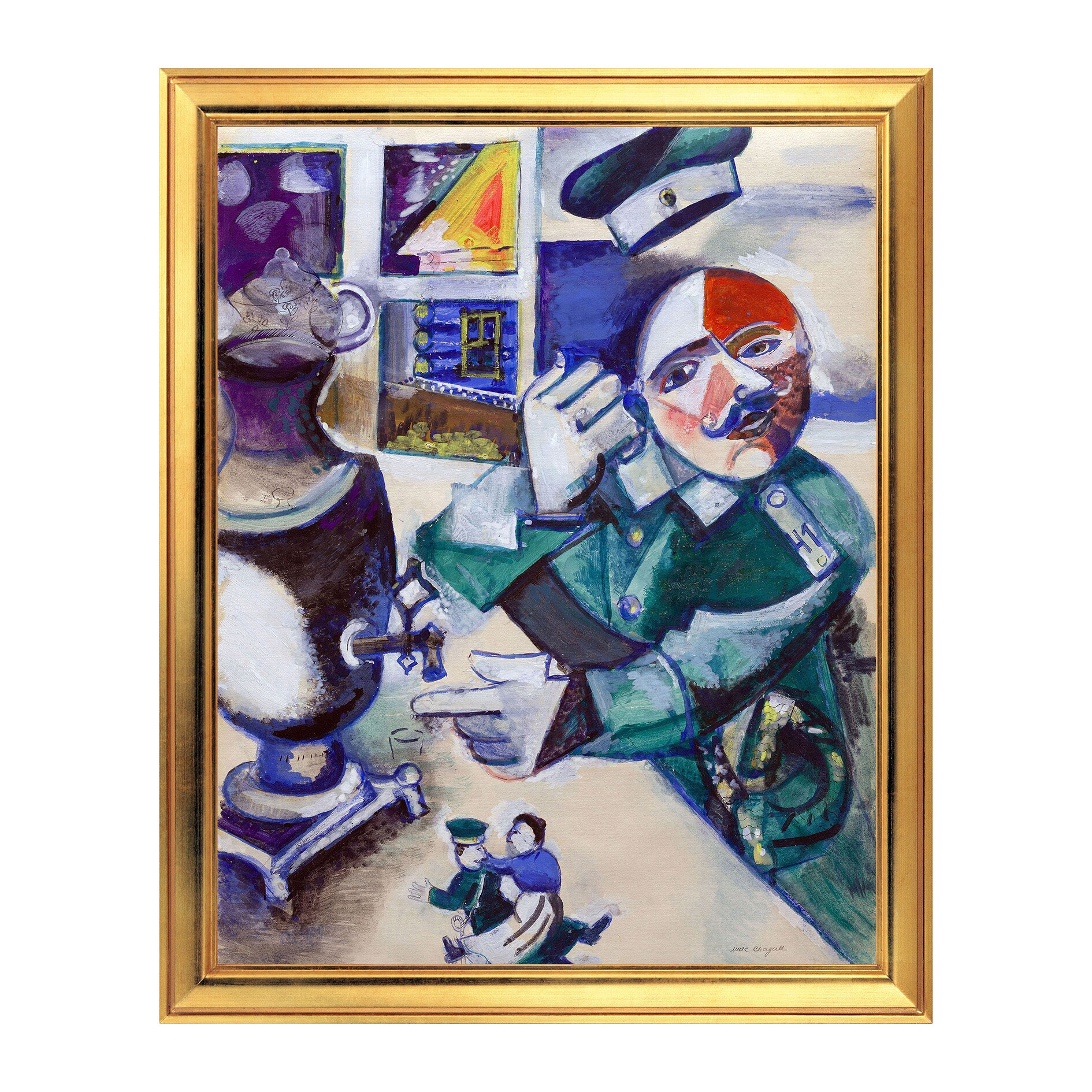 Fototapet Simulare Tablou, Arta Sec. XX, Marc Chagall - The Soldier Drinks (1924) - ST-ASD-177, 40 x 50 cm