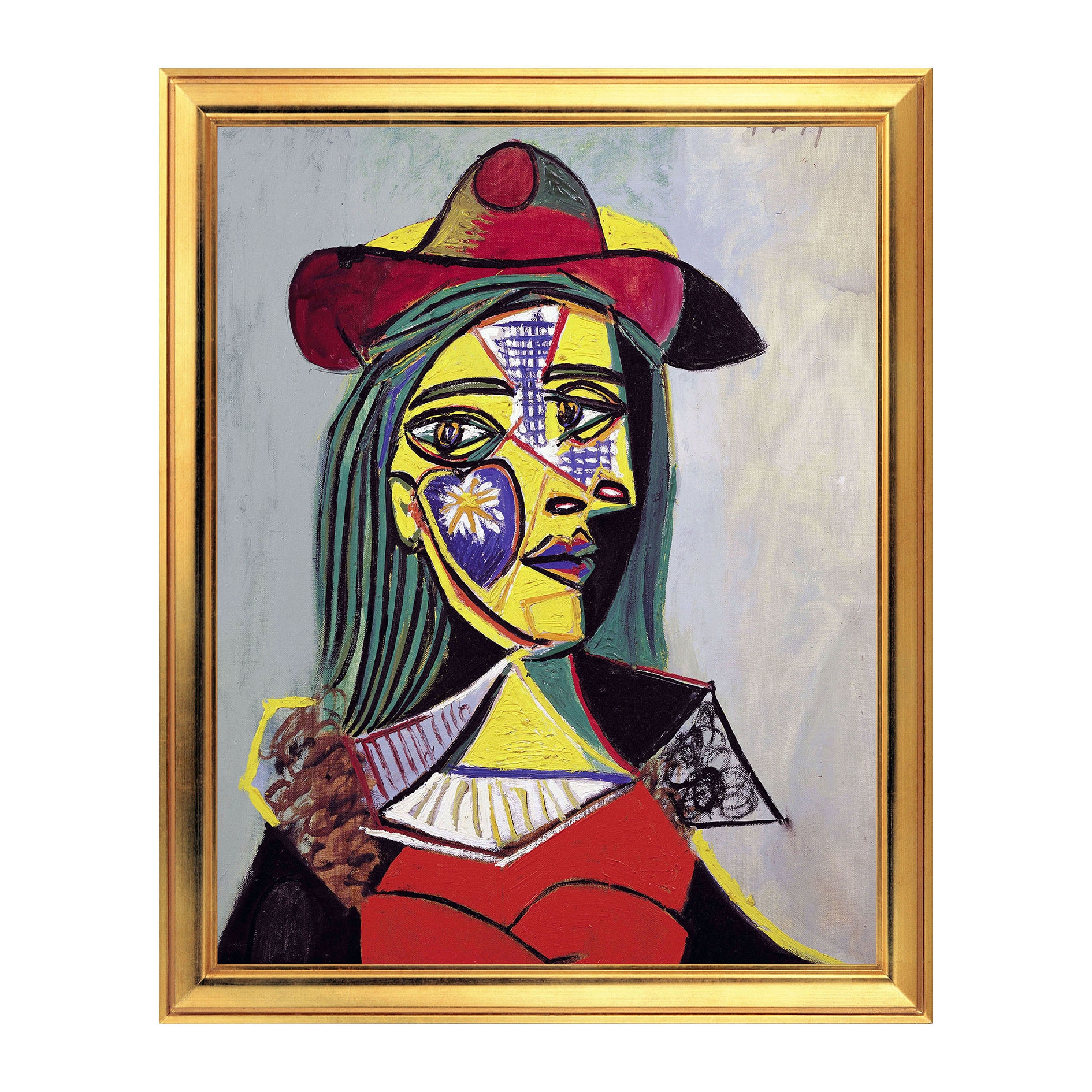 Fototapet Simulare Tablou, Arta Sec. XX, Pablo Picasso - Woman in Hat and Fur Collar - ST-ASD-008, 40 x 50 cm