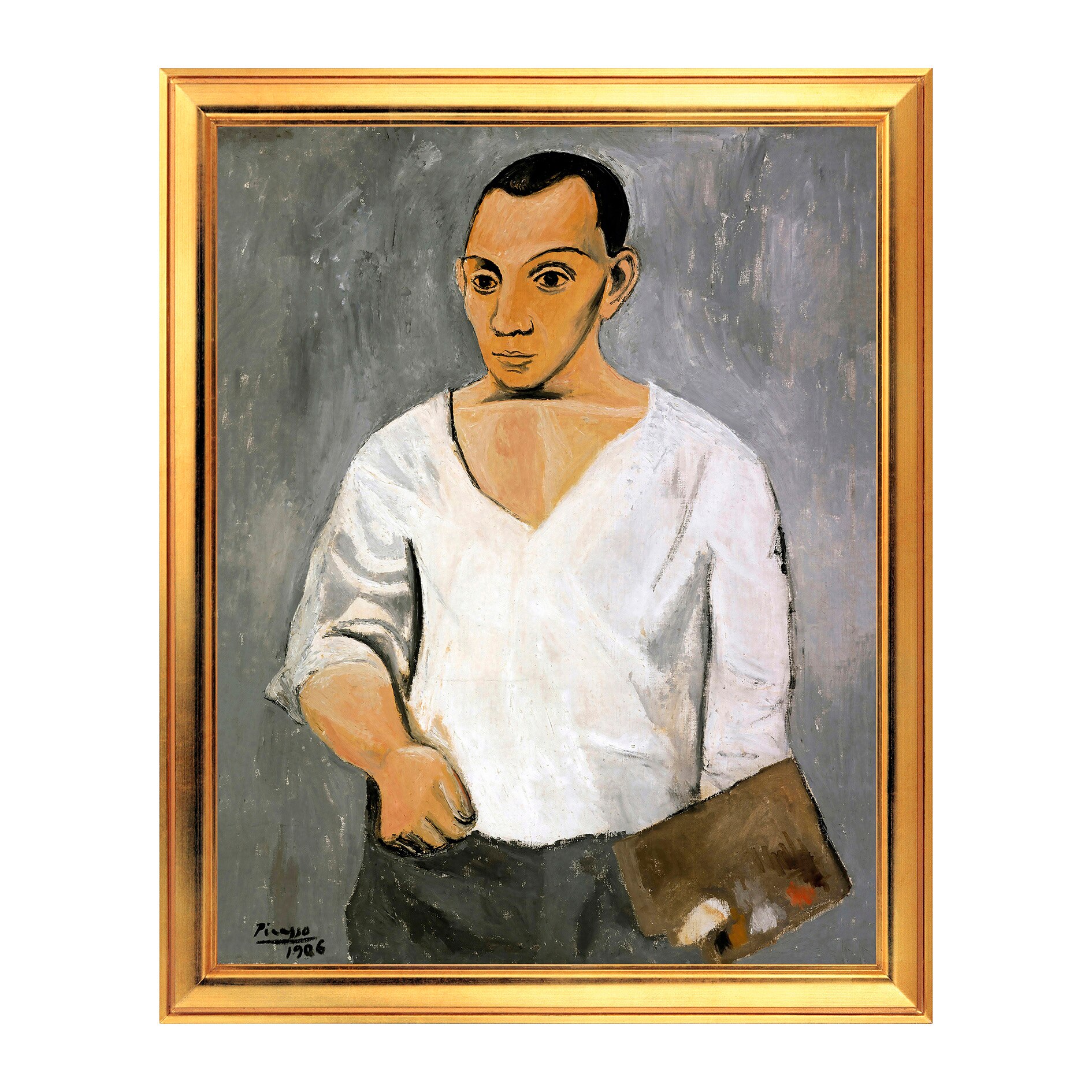 Fototapet Simulare Tablou, Arta Sec. XX, Pablo Picasso - Self-Portrait with Palette - ST-ASD-018, 40 x 50 cm