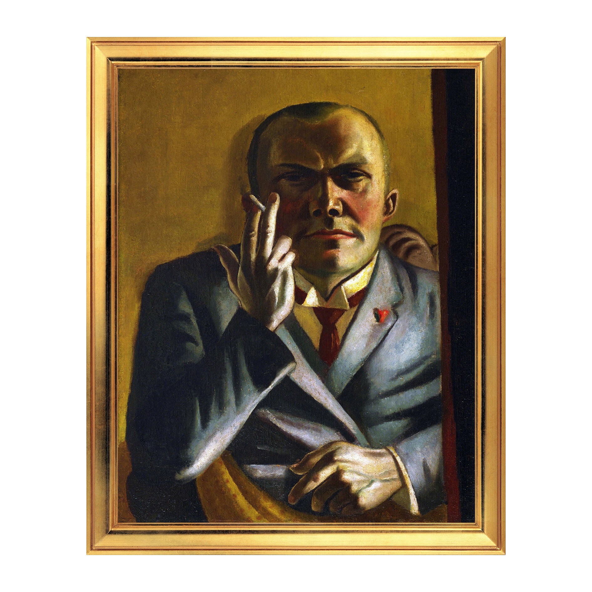 Fototapet Simulare Tablou, Arta Sec. XX, Max Beckmann - Self-Portrait with a Cigarette - ST-ASD-179, 40 x 50 cm