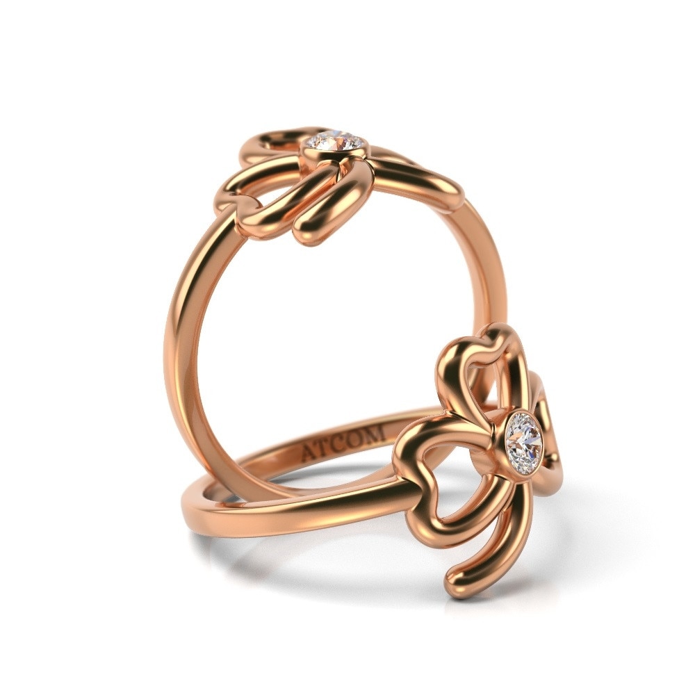 Inel Aladin din aur roz cu diamant pentru copii 50