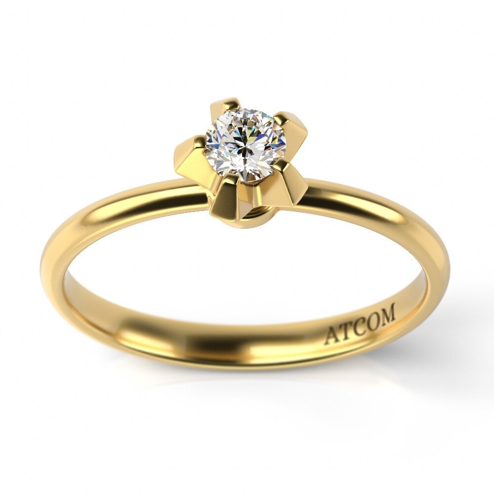 Inel Hubble din aur galben cu diamant 58