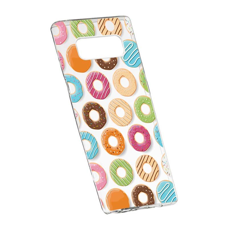 Husa Silicon, Transparent, Slim, Donut, Samsung Galaxy Note 8