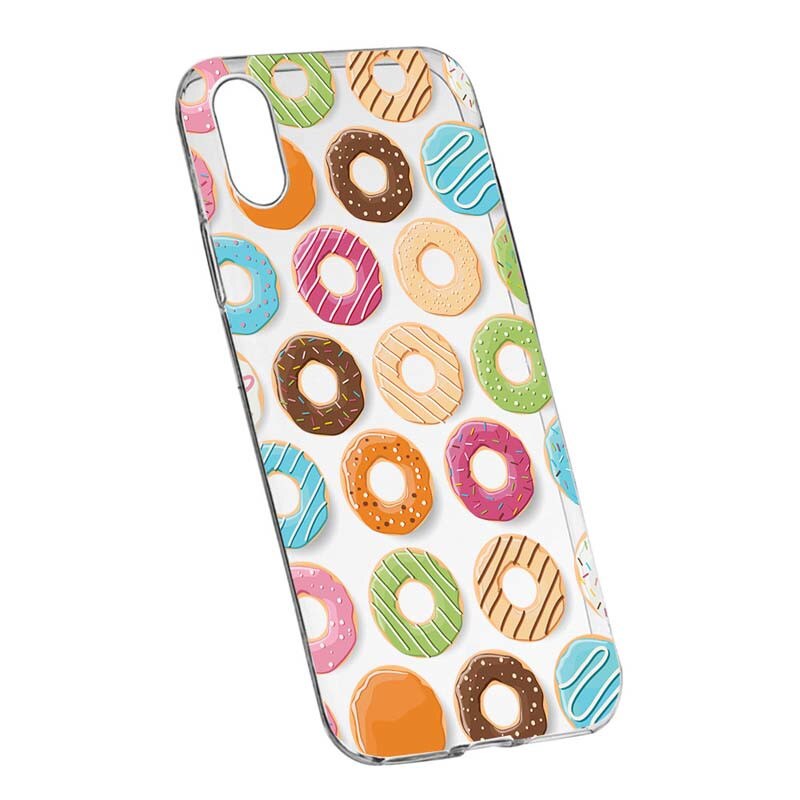 Husa Silicon, Transparent, Slim, Donut, Apple iPhone X