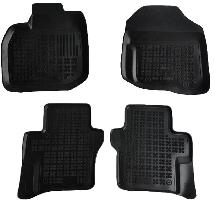 Set 4 covorase interior din cauciuc stil tavita MAGSTAR LUX dedicate, compatibile cu HONDA City V 2008- Negru