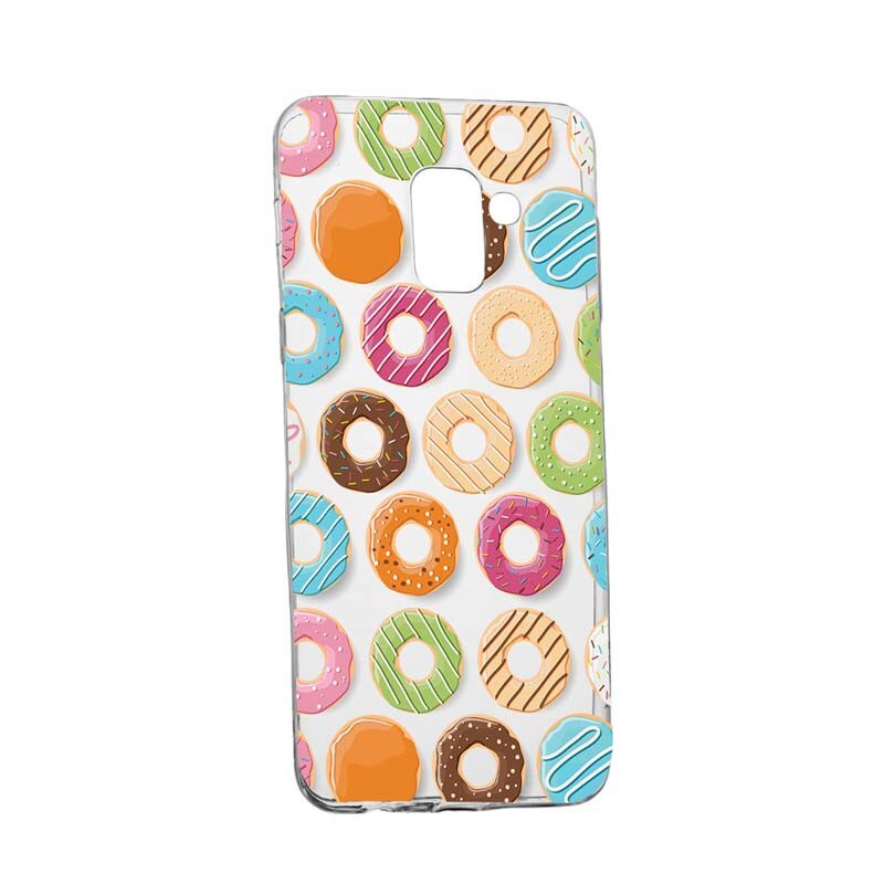 Husa Silicon, Transparent, Slim, Donut, Samsung Galaxy A8 2018 Plus