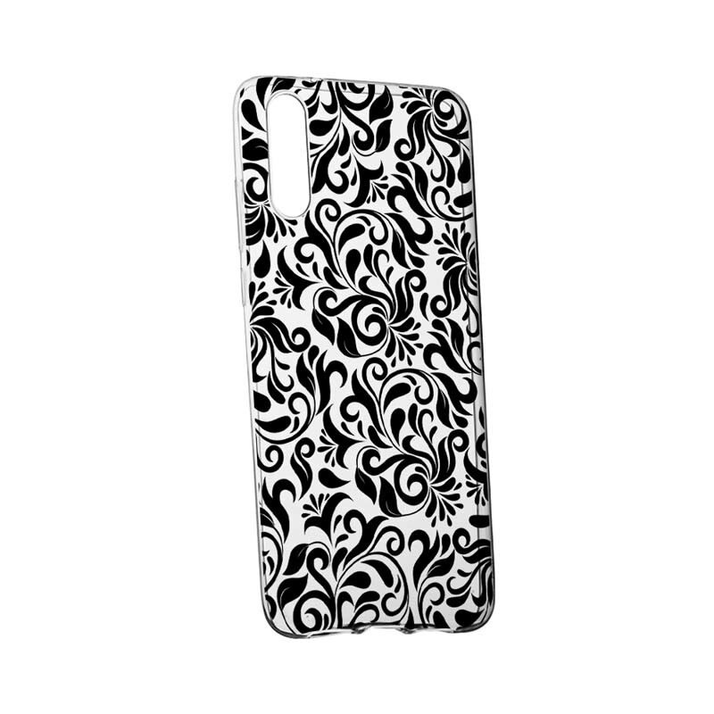 Husa Silicon, Transparent, Slim, Non-Figurative Negru, Huawei P20 Plus