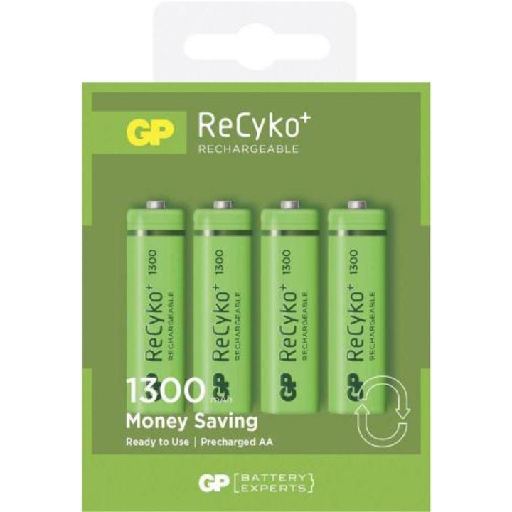 Acumulator GP AA Recyko+, NiMH, 1300mAh, 4 buc