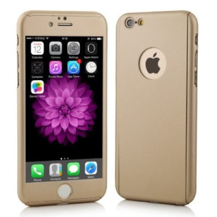 Калъф MyStyle Gold Fullbody за Apple iPhone 5 / Apple iPhone 5S / Apple iPhone 5SE пълно покритие 360 градуса безплатно защитно фолио