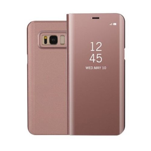 Husa Book compatibil Samsung galaxy s9 plus rose Clear view