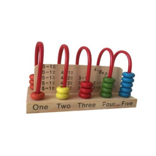 Numaratoare lemn bile colorate 5 spire