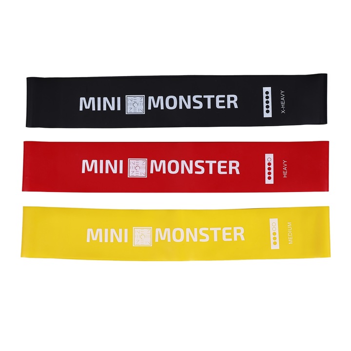 Set 3 Mini Benzi NEZ Latex - 3 Loop Bands Elastice de Rezistenta