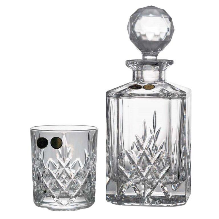 Crystal Bohemia BRIXTON whisky set carafe and tumblers decor 11038