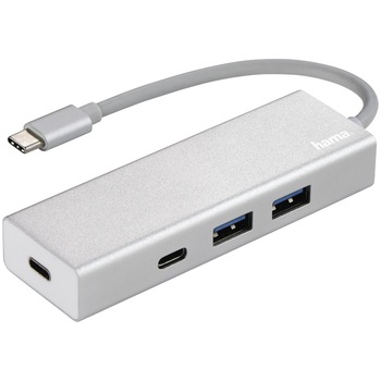Hub multiport Hama Type-C, 2 x USB-A, 2 x USB-C, Aluminiu Hub multiport Hama Type-C, 2 x USB-A, 2 x USB-C, Aluminiu