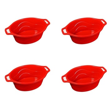Pachet 4 bucati, Lighean oval cu manere din plastic 12L Pachet 4 bucati, Lighean oval cu manere din plastic 12L