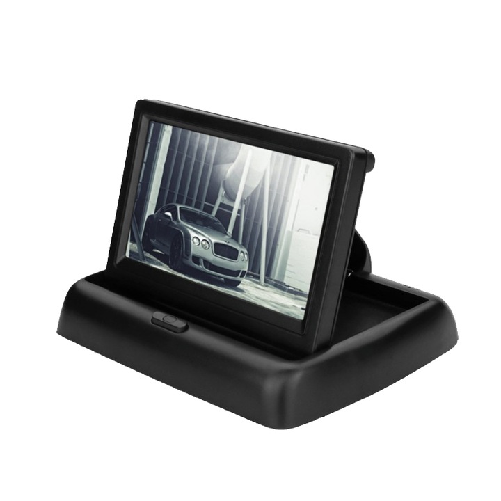 Monitor Color TFT-LCD Car Vision, MM-01, 4.3” rabatabil, 2 intrari video, rezolutie 480 x 272