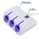 Multiplicator priza bricheta auto ANET, 12V-24V cu 3 Iesiri si 2 USB, alb