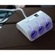 Multiplicator priza bricheta auto ANET, 12V-24V cu 3 Iesiri si 2 USB, alb