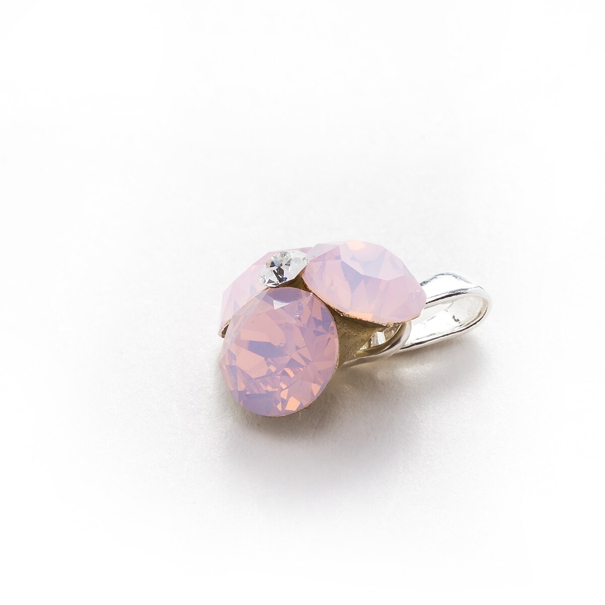 Pandantiv Argint DaviCrystals cu cristale Swarovski trifoi rose water opal