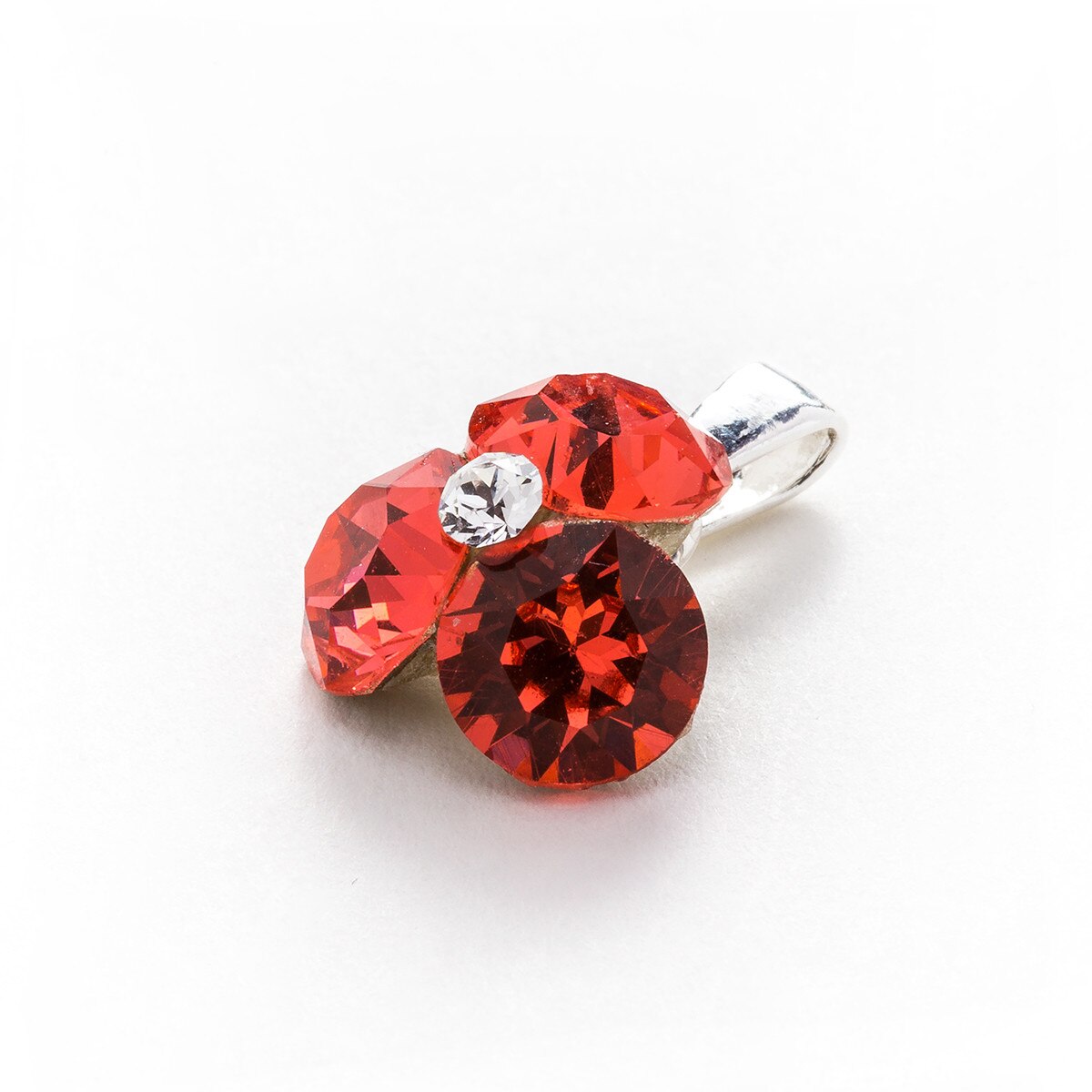 Pandantiv Argint DaviCrystals cu cristale Swarovski trifoi padparadscha