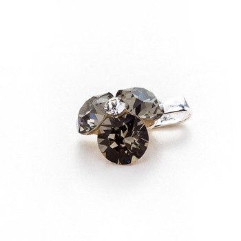 Pandantiv Argint DaviCrystals cu cristale Swarovski trifoi black diamond