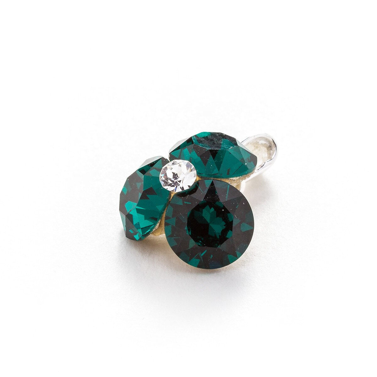 Pandantiv Argint DaviCrystals cu cristale Swarovski trifoi emerald