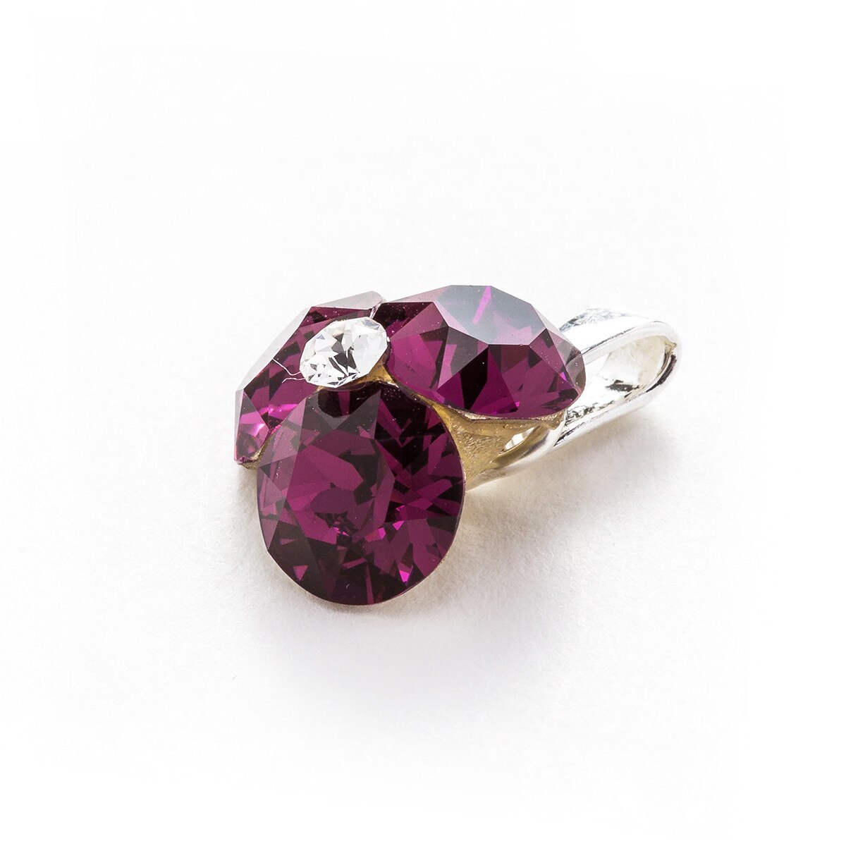 Pandantiv Argint DaviCrystals cu cristale Swarovski trifoi amethyst