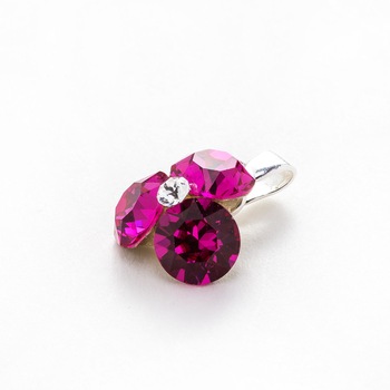 Pandantiv Argint DaviCrystals cu cristale trifoi fuchsia Pandantiv Argint DaviCrystals cu cristale trifoi fuchsia