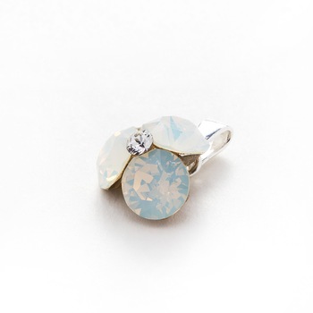 Pandantiv Argint DaviCrystals cu cristale Swarovski trifoi white opal Pandantiv Argint DaviCrystals cu cristale Swarovski trifoi white opal