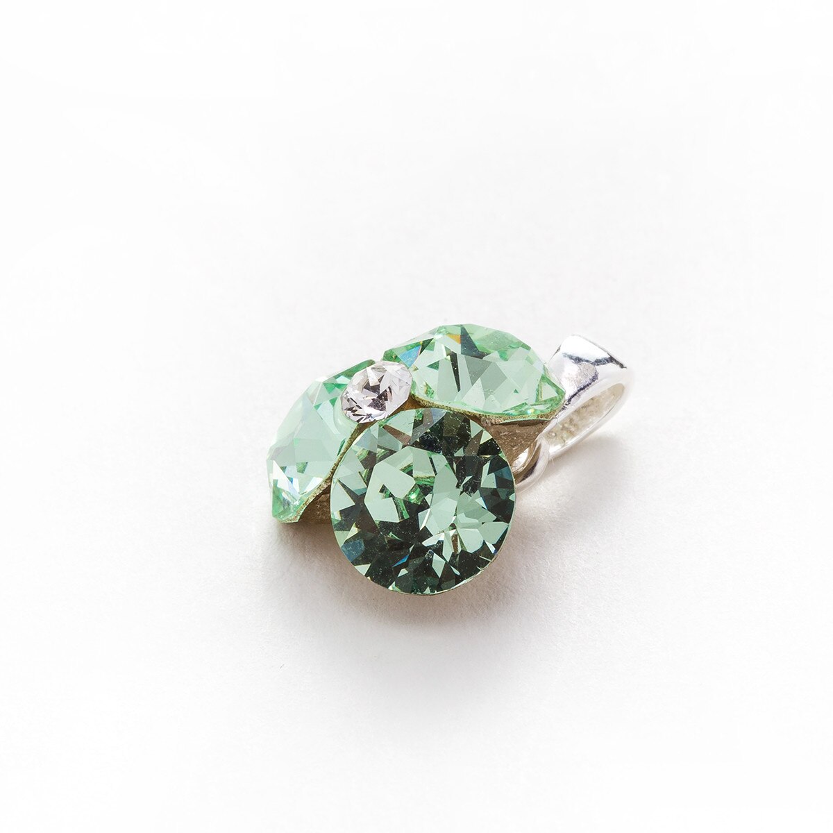 Pandantiv Argint DaviCrystals cu cristale Swarovski trifoi chrysolite