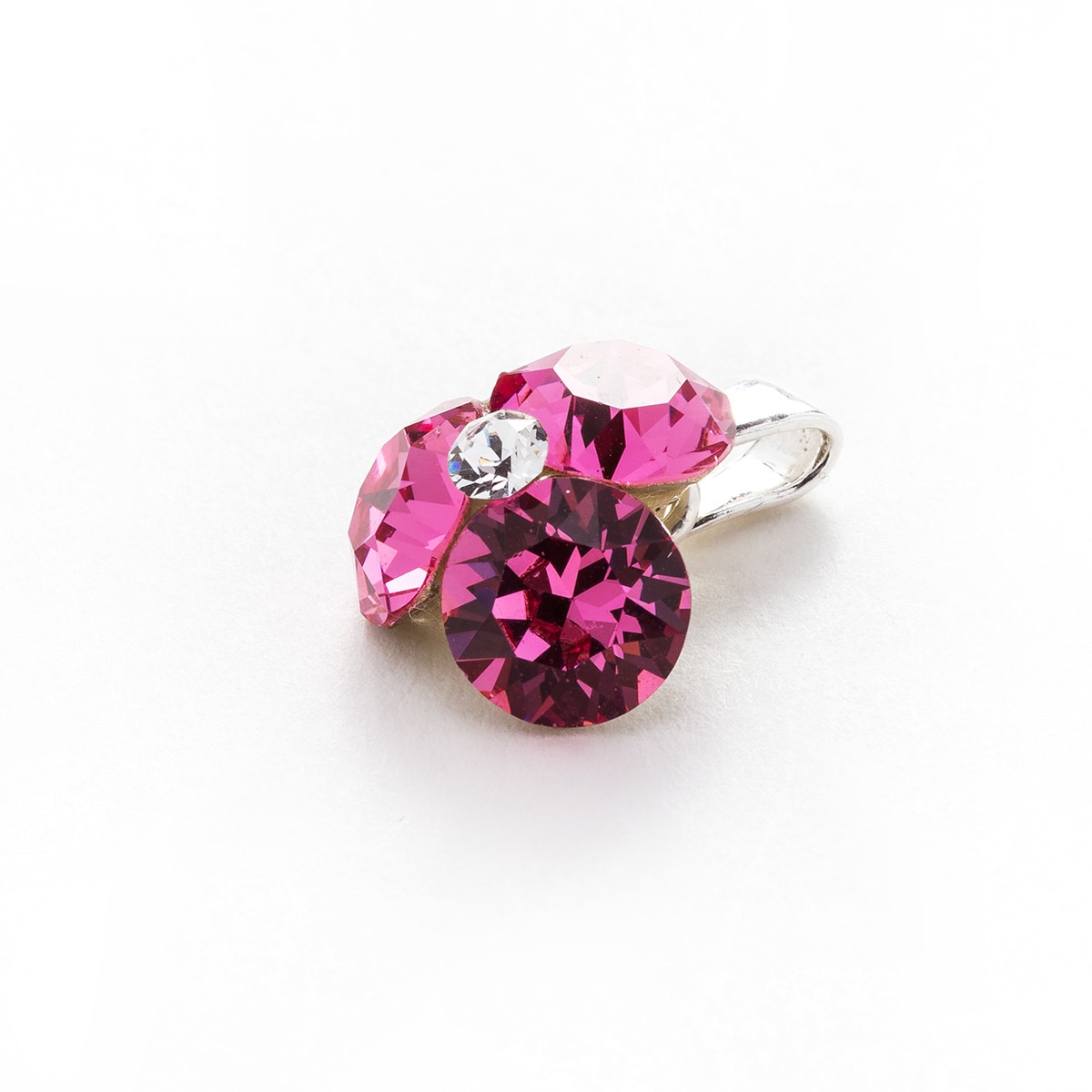 Pandantiv Argint DaviCrystals cu cristale Swarovski trifoi rose