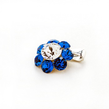 Pandantiv Argint DaviCrystals cu cristale Swarovski floare M capri blue
