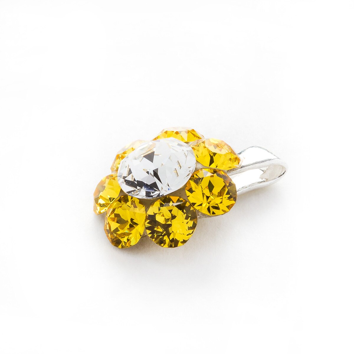 Pandantiv Argint DaviCrystals cu cristale Swarovski floare M light topaz